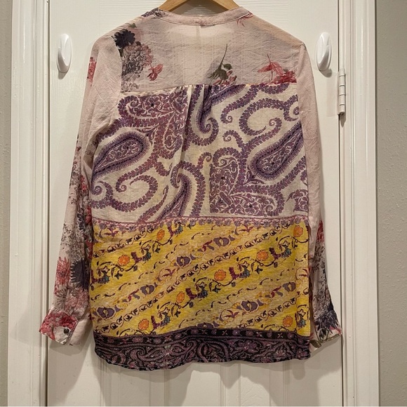 Anthropologie Aratta Silent Journey Top Heart Beat Blouse Tunic Women’s Small - Picture 3 of 8